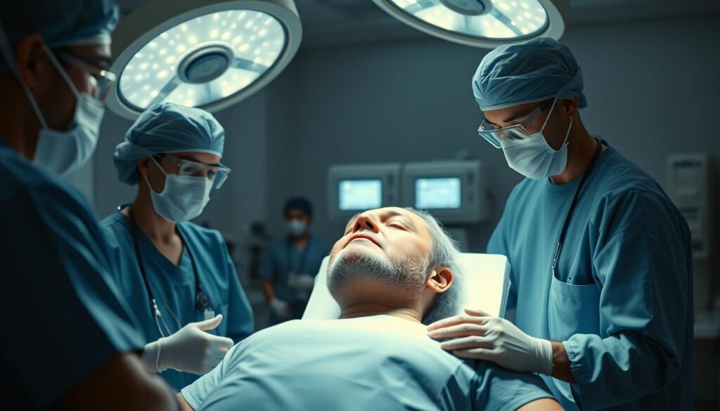 Generate an image of a person receiving Oligio X treatment