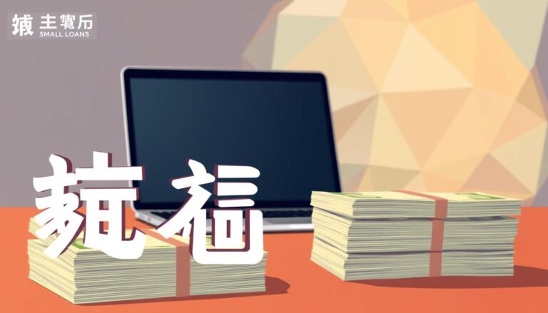 A vibrant, detailed illustration of "小額信貸" reflecting the subject and section title. A modern, minimalist design with clean lines and a warm, inviting color palette. In the foreground, a stack of crisp, neatly organized cash bills, symbolizing the financial aspect. In the middle ground, a sleek, modern laptop or tablet, representing the digital nature of small loans. In the background, a serene, abstract pattern of overlapping geometric shapes, suggesting the stability and security of the financial system. Soft, diffused lighting creates a sense of balance and harmony. The overall composition conveys the pros and cons of small loans, leaving the viewer to contemplate whether it suits their financial situation.